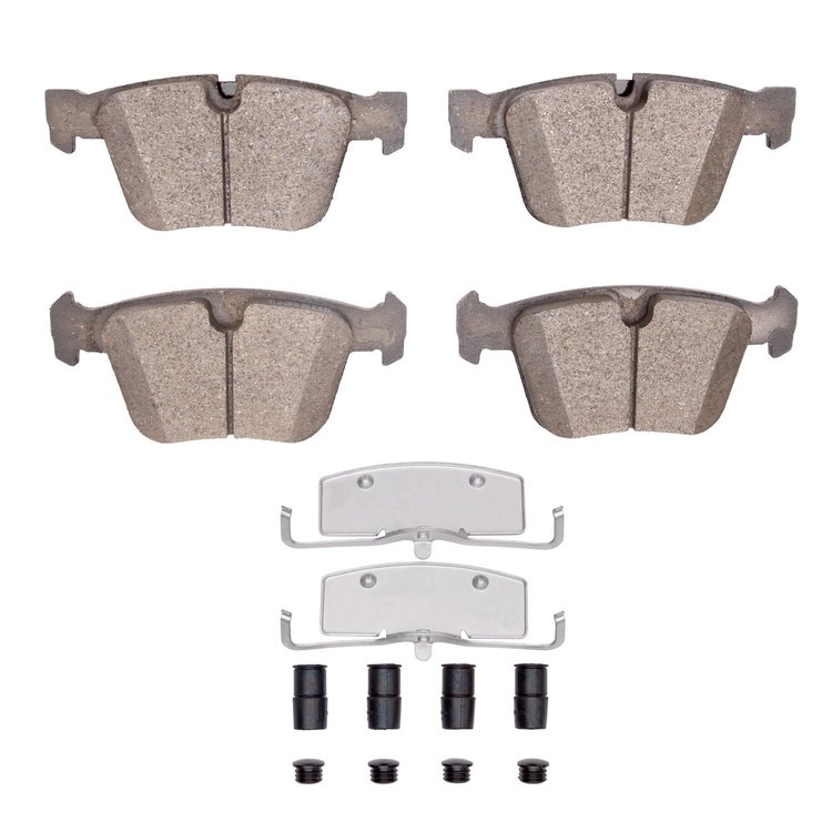 Semi-Metallic Brake Pads & Hardware Kit, 2007-2014 Mercedes-Benz, Position: Rear
