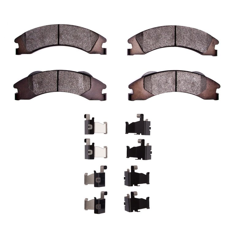 Semi-Metallic Brake Pads & Hardware Kit, Fits Select Ford/Lincoln/Mercury/Mazda, Position: Rear
