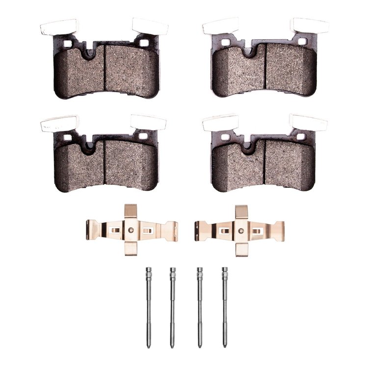 Semi-Metallic Brake Pads & Hardware Kit, 2011-2013 Mercedes-Benz, Position: Rear