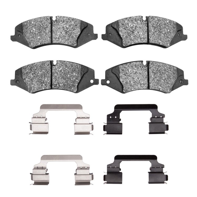 Semi-Metallic Brake Pads & Hardware Kit, 2010-2017 Land Rover, Position: Front