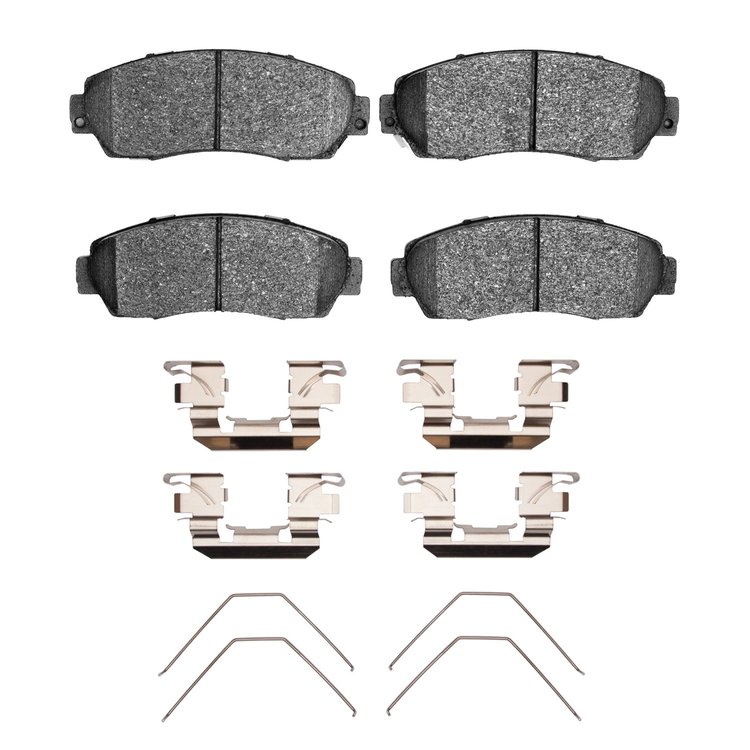 Semi-Metallic Brake Pads & Hardware Kit, Fits Select Fits Multiple Makes/Models, Position: Front