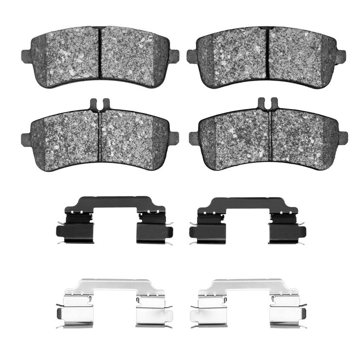 Semi-Metallic Brake Pads & Hardware Kit, 2015-2017 Mercedes-Benz, Position: Rear