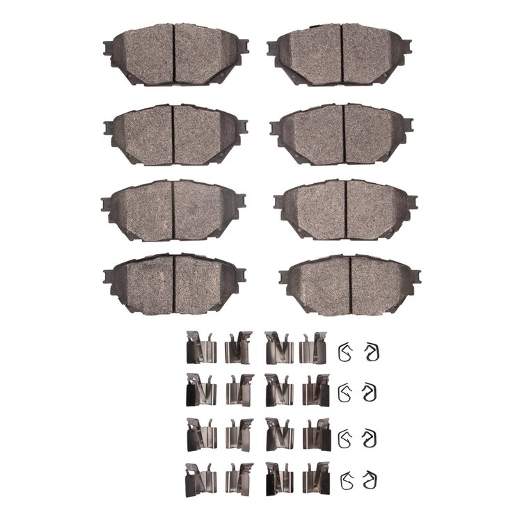 Semi-Metallic Brake Pads & Hardware Kit, 2012-2020 Fits Multiple Makes/Models, Position: Front & Rear