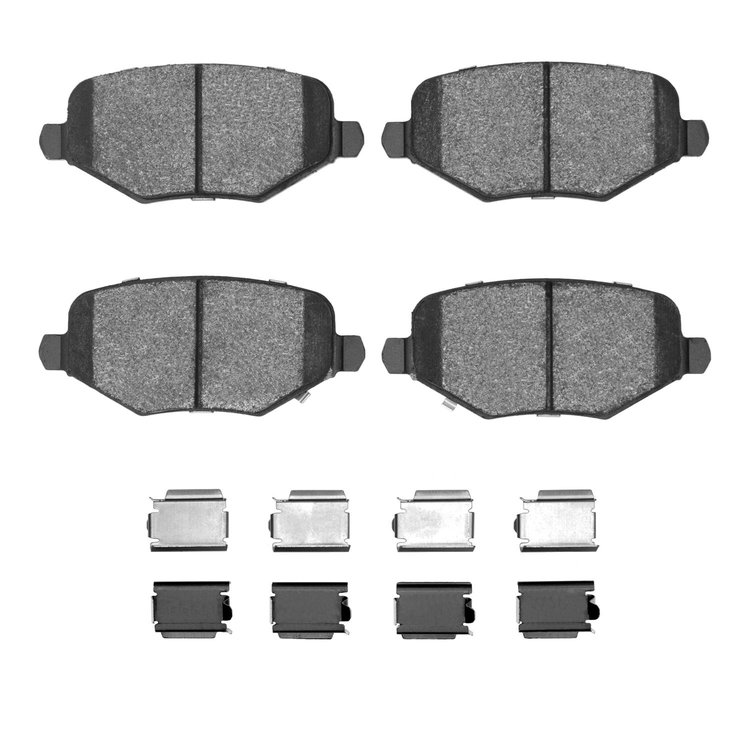 Semi-Metallic Brake Pads & Hardware Kit, 2009-2014 Fits Multiple Makes/Models, Position: Rear