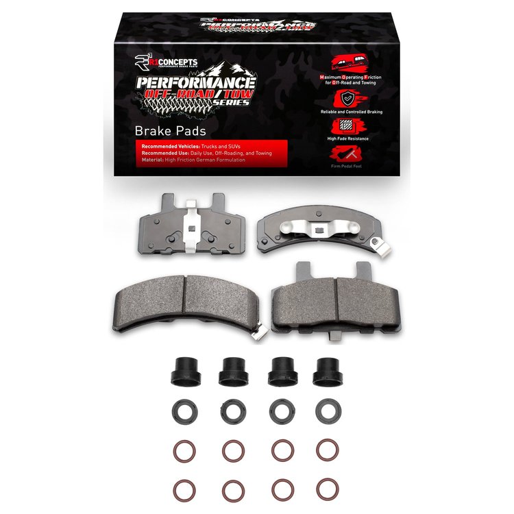 Performance Off-Road/Tow Brake Pads & Hardware Kit, 1988-2002 Fits Multiple Makes/Models, Position: Front