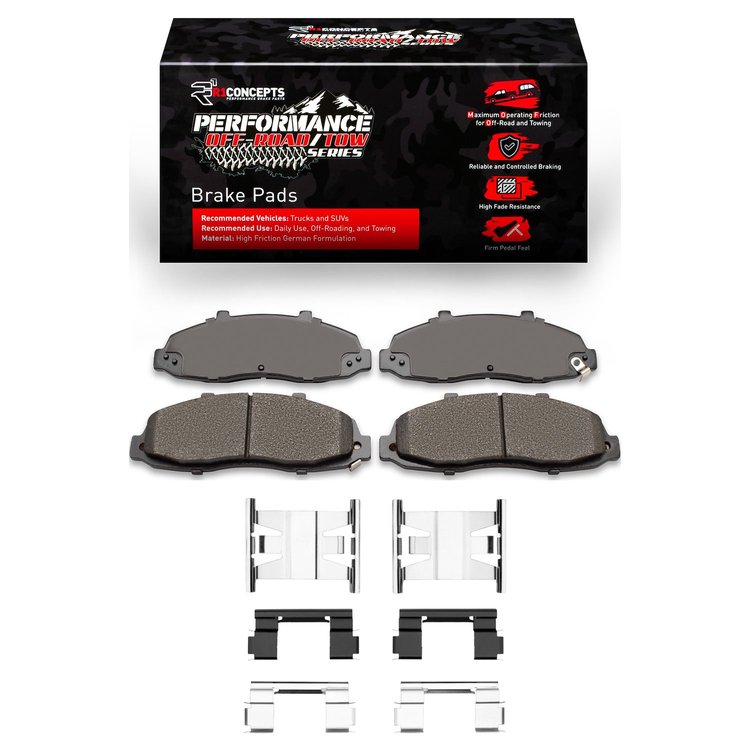 Performance Off-Road/Tow Brake Pads & Hardware Kit, 1997-2004 Ford/Lincoln/Mercury/Mazda, Position: Front
