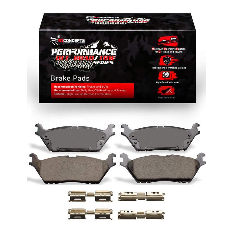 Performance Off-Road/Tow Brake Pads & Hardware Kit, 2015-2021 Ford/Lincoln/Mercury/Mazda, Position: Rear