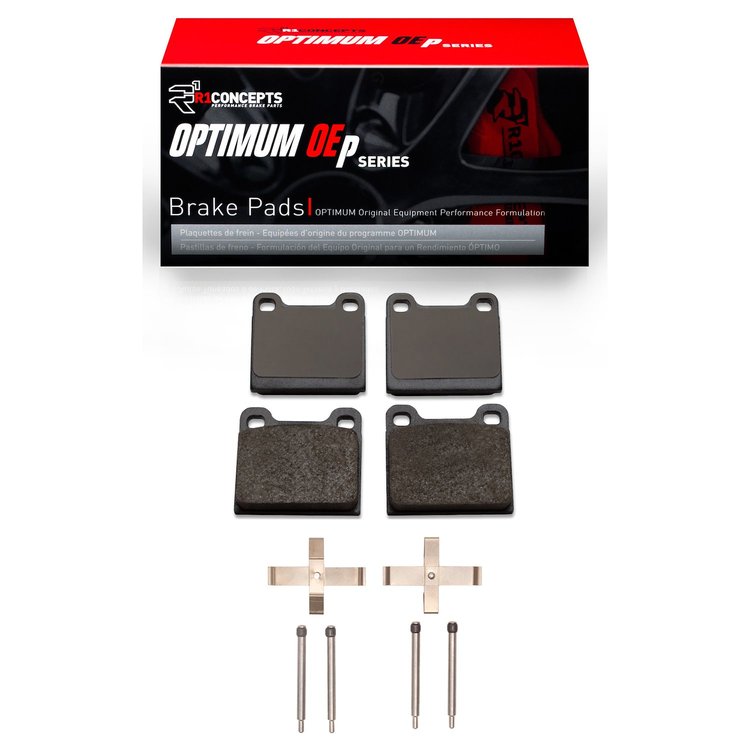 Optimum OE Brake Pads & Hardware Kit, 1967-1976 Audi/Porsche/Volkswagen, Position: Front