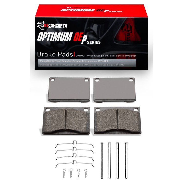 Optimum OE Brake Pads & Hardware Kit, 1976-1993 Volvo, Position: Front