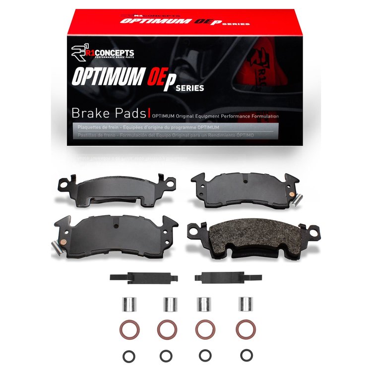 Optimum OE Brake Pads & Hardware Kit, 1967-2002 Fits Multiple Makes/Models, Position: Front
