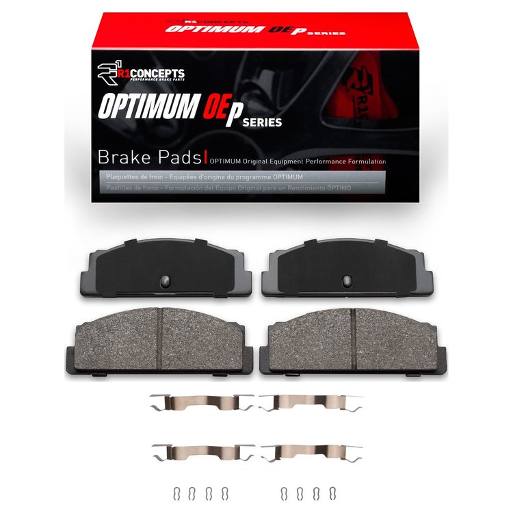 Optimum OE Brake Pads & Hardware Kit, 1966-1983 Mopar, Position: Rear