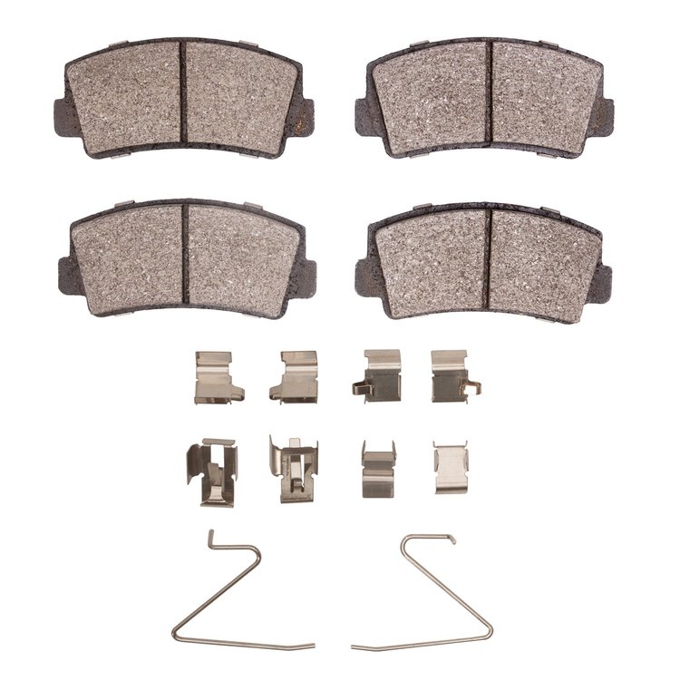 Optimum OE Brake Pads & Hardware Kit, 1980-1985 Ford/Lincoln/Mercury/Mazda, Position: Front