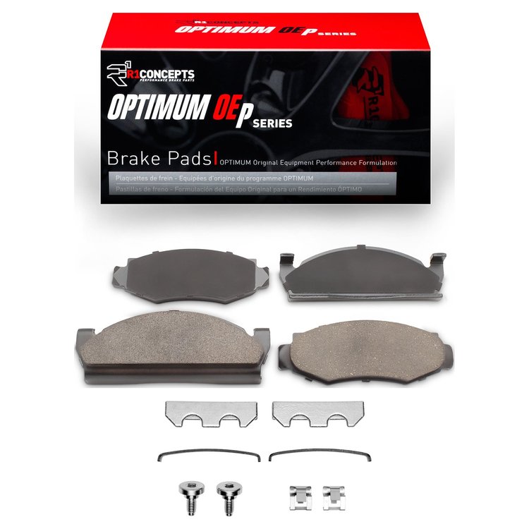 Optimum OE Brake Pads & Hardware Kit, 1974-1983 Fits Multiple Makes/Models, Position: Front