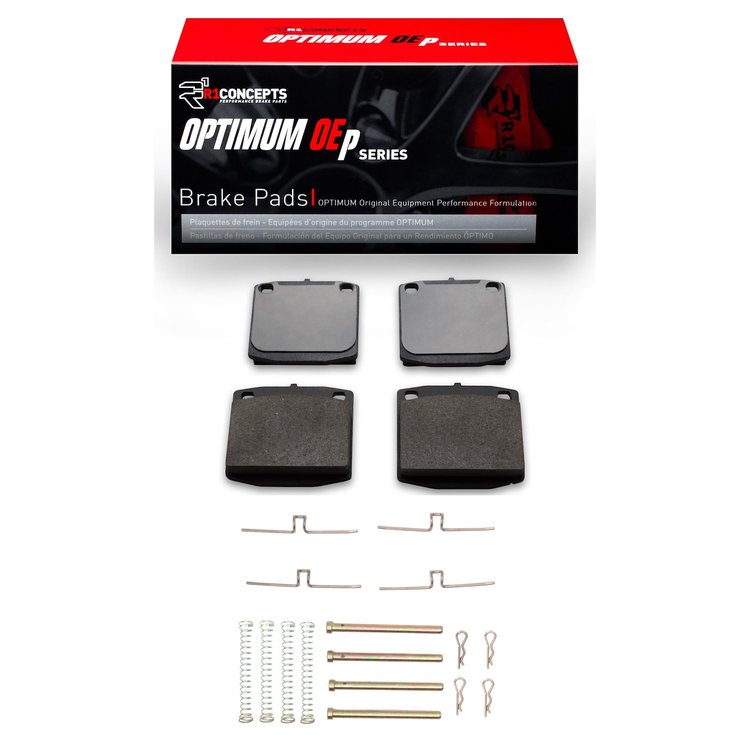 Optimum OE Brake Pads & Hardware Kit, 1974-1982 Fits Multiple Makes/Models, Position: Front