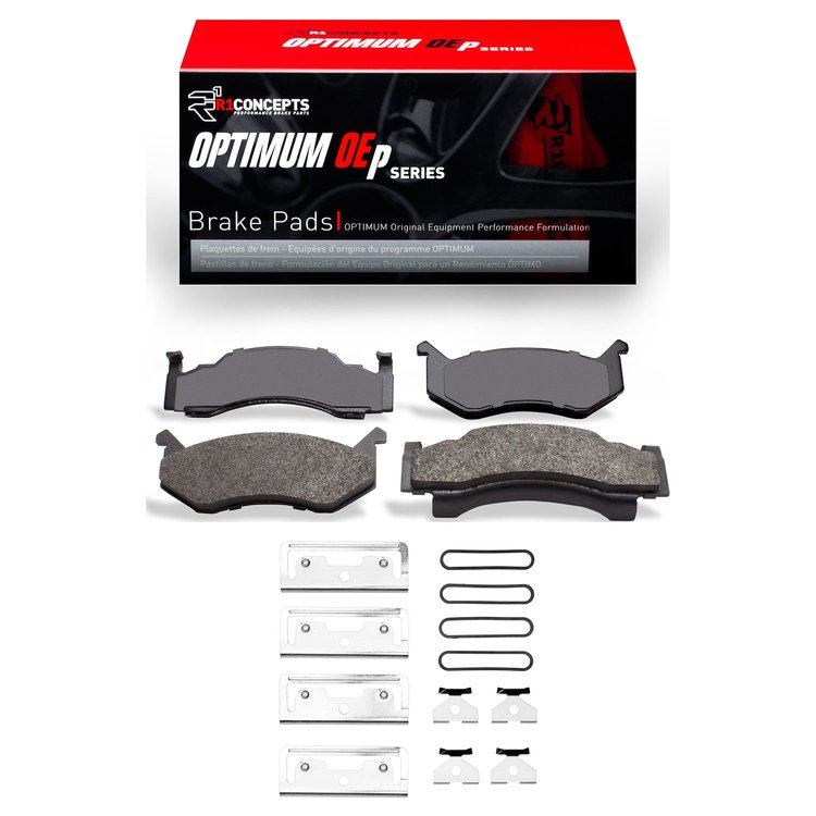 Optimum OE Brake Pads & Hardware Kit, 1973-1997 Mopar, Position: Front
