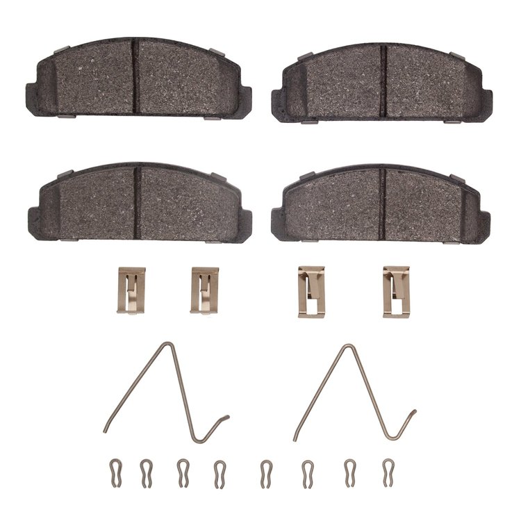 Optimum OE Brake Pads & Hardware Kit, 1977-1983 Ford/Lincoln/Mercury/Mazda, Position: Front