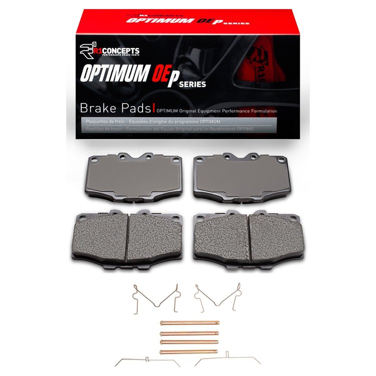 Optimum OE Brake Pads & Hardware Kit, 1979-1985 Lexus/Toyota/Scion, Position: Front