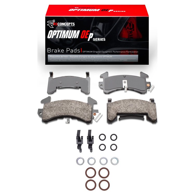 Optimum OE Brake Pads & Hardware Kit, 1978-2002 GM, Position: Front