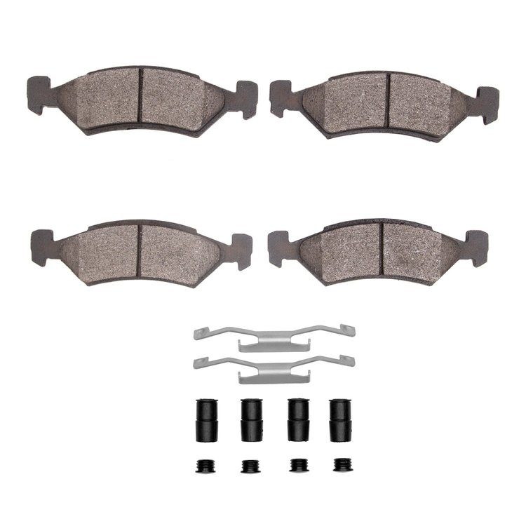 Optimum OE Brake Pads & Hardware Kit, 1981-1989 Mopar, Position: Front