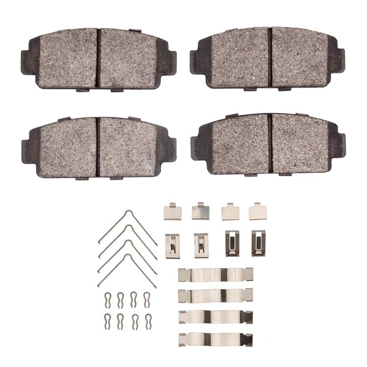 Optimum OE Brake Pads & Hardware Kit, 1979-1981 Lexus/Toyota/Scion, Position: Rear