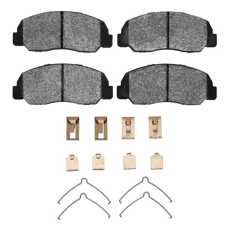 Optimum OE Brake Pads & Hardware Kit, 1982-1984 Ford/Lincoln/Mercury/Mazda, Position: Front