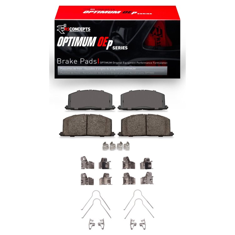 Optimum OE Brake Pads & Hardware Kit, 1992-1999 Lexus/Toyota/Scion, Position: Front