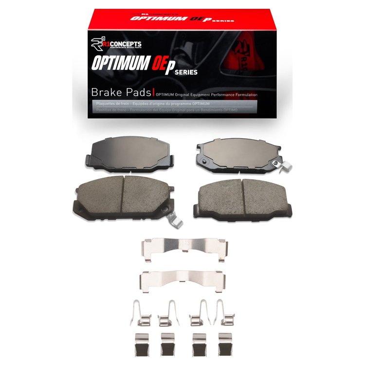 Optimum OE Brake Pads & Hardware Kit, 1982-1985 Lexus/Toyota/Scion, Position: Front