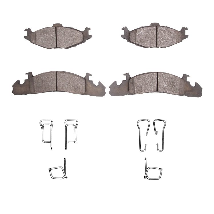 Optimum OE Brake Pads & Hardware Kit, 1984-1990 Mopar, Position: Front