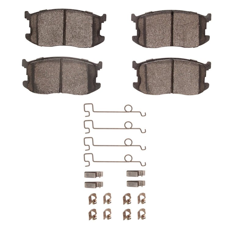 Optimum OE Brake Pads & Hardware Kit, 1985-1989 GM, Position: Front