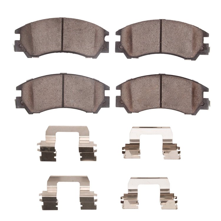 Optimum OE Brake Pads & Hardware Kit, 1985-1994 Subaru, Position: Front