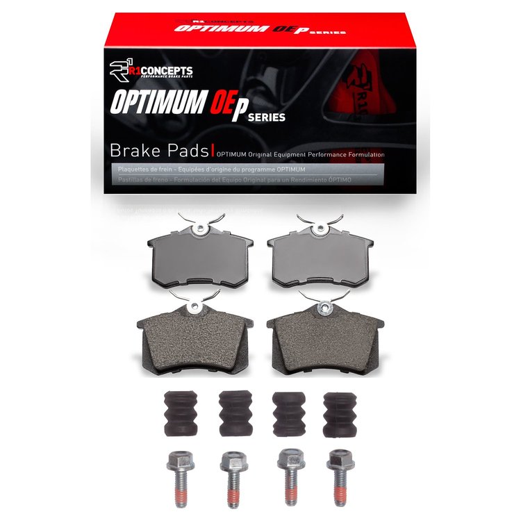 Optimum OE Brake Pads & Hardware Kit, 1986-2019 Audi/Porsche/Volkswagen, Position: Rear