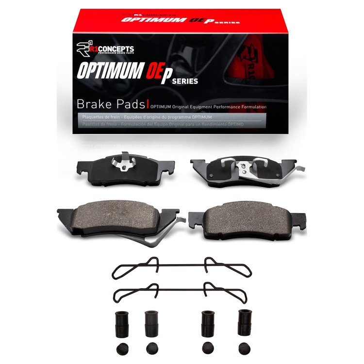 Optimum OE Brake Pads & Hardware Kit, 1987-1990 Mopar, Position: Front