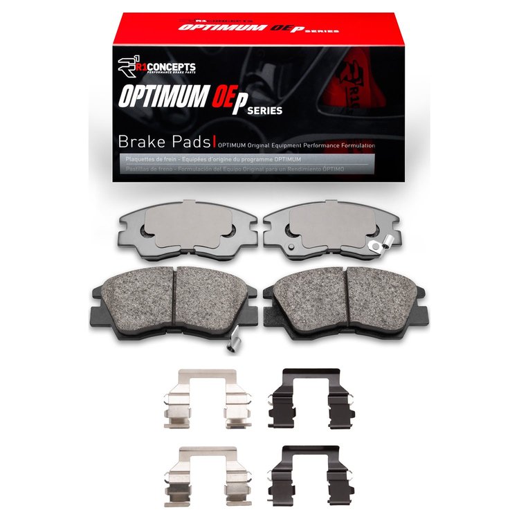 Optimum OE Brake Pads & Hardware Kit, 1986-2008 Fits Multiple Makes/Models, Position: Front