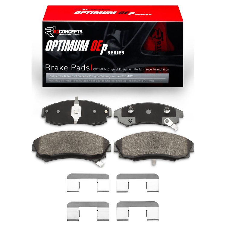 Optimum OE Brake Pads & Hardware Kit, 1986-1992 GM, Position: Front
