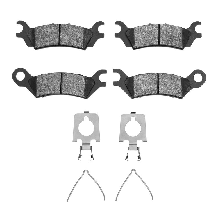Optimum OE Brake Pads & Hardware Kit, 1986-1987 Ford/Lincoln/Mercury/Mazda, Position: Rear