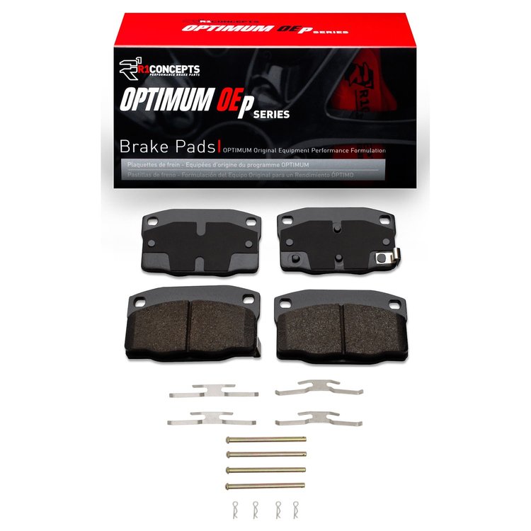 Optimum OE Brake Pads & Hardware Kit, 1988-1989 GM, Position: Front
