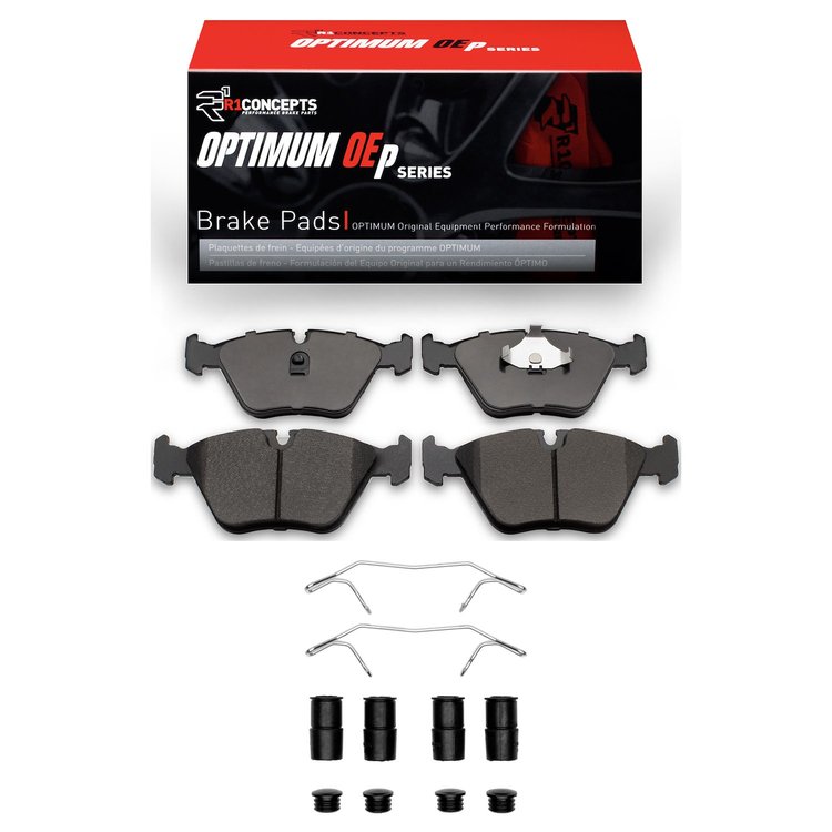 Optimum OE Brake Pads & Hardware Kit, 1989-2006 Fits Multiple Makes/Models, Position: Front