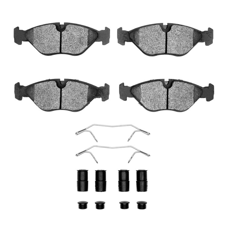 Optimum OE Brake Pads & Hardware Kit, 1988-1998 GM, Position: Front