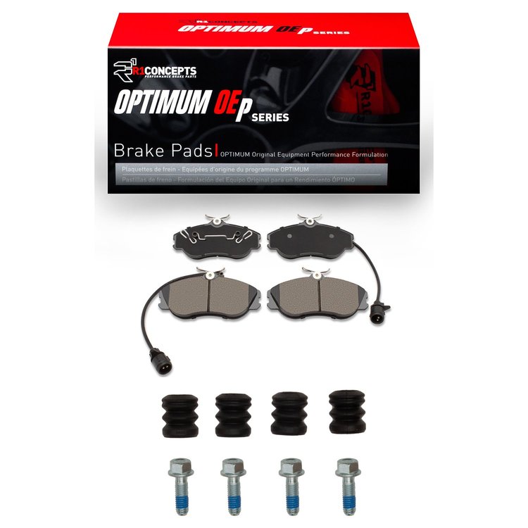 Optimum OE Brake Pads & Hardware Kit, 1990-1997 Audi/Porsche/Volkswagen, Position: Front