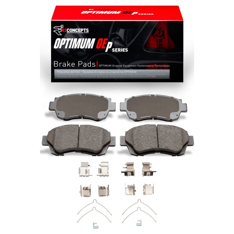 Optimum OE Brake Pads & Hardware Kit, 1995-2003 Lexus/Toyota/Scion, Position: Front