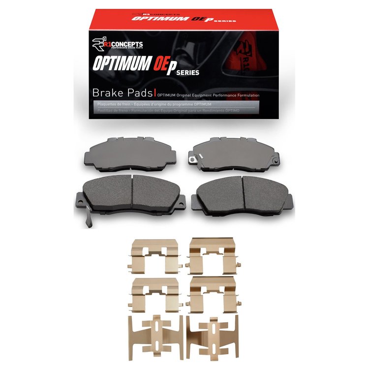 Optimum OE Brake Pads & Hardware Kit, 1991-2002 Fits Multiple Makes/Models, Position: Front