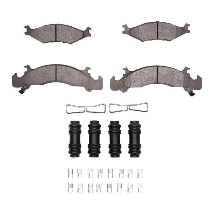 Optimum OE Brake Pads & Hardware Kit, 1991-1992 Mopar, Position: Front