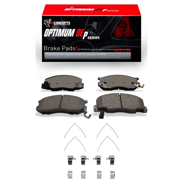Optimum OE Brake Pads & Hardware Kit, 1991-1997 Lexus/Toyota/Scion, Position: Front