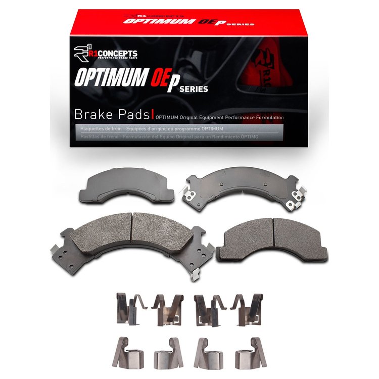 Optimum OE Brake Pads & Hardware Kit, 1988-1997 GM, Position: Front