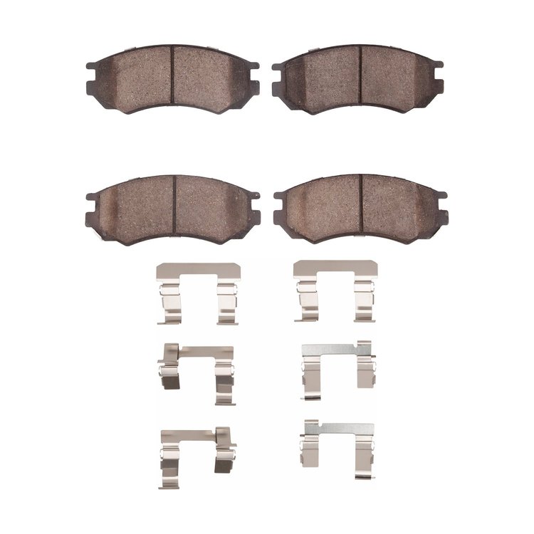 Optimum OE Brake Pads & Hardware Kit, 1991-2000 Infiniti/Nissan, Position: Front