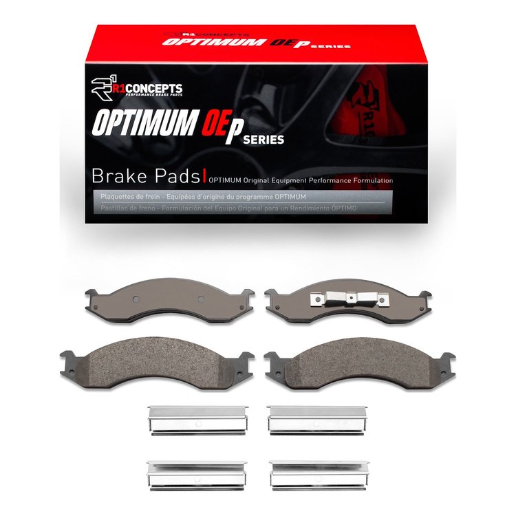 Optimum OE Brake Pads & Hardware Kit, 1992-1994 Ford/Lincoln/Mercury/Mazda, Position: Front