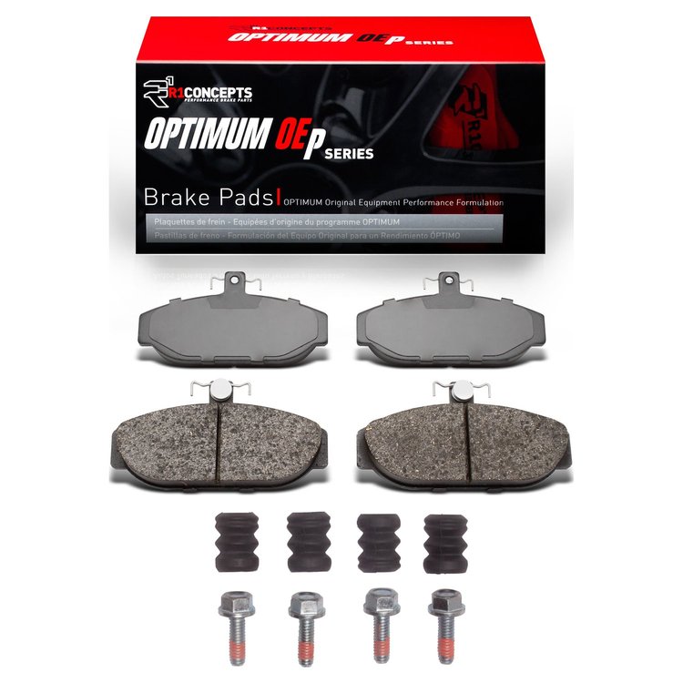 Optimum OE Brake Pads & Hardware Kit, 1982-1992 Volvo, Position: Front