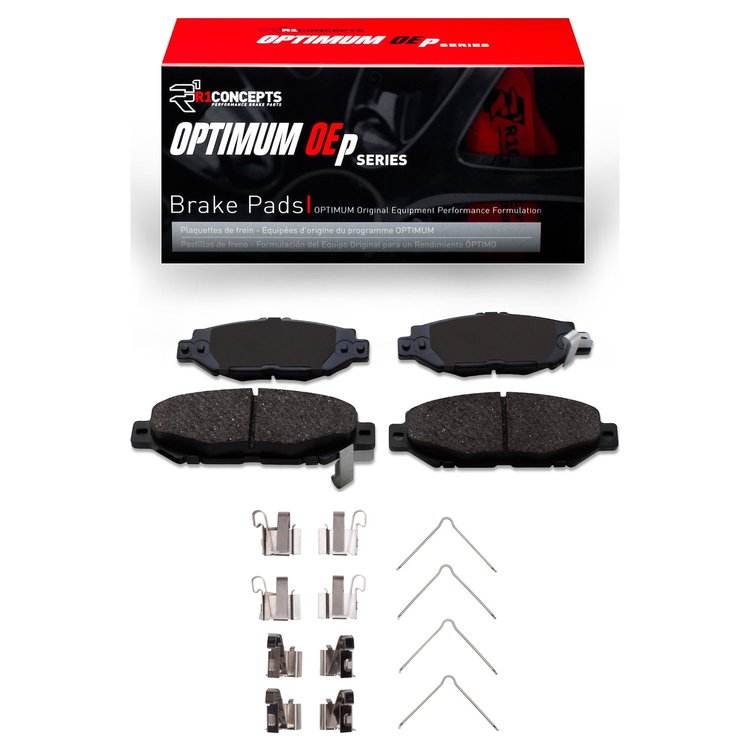 Optimum OE Brake Pads & Hardware Kit, 1992-2000 Lexus/Toyota/Scion, Position: Rear
