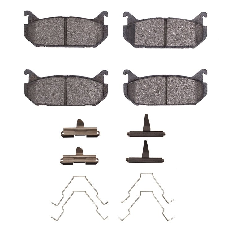 Optimum OE Brake Pads & Hardware Kit, 1993-2002 Ford/Lincoln/Mercury/Mazda, Position: Rear