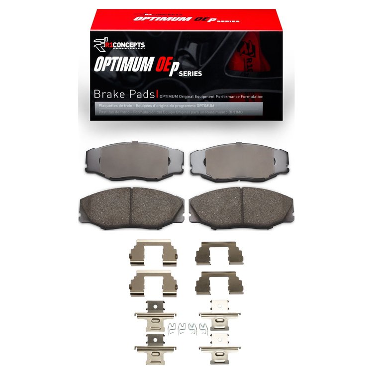 Optimum OE Brake Pads & Hardware Kit, 1993-1998 Lexus/Toyota/Scion, Position: Front